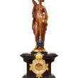 A fine French sculptural mantel clock with conical pendulum, Farcot and Laurent circa 1870