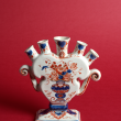 Polychrome and Gilded Flower Vase