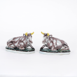 Pair of Polychrome Models of Recumbent Cows