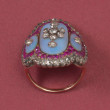18th century ring with opaline, diamond and ruby