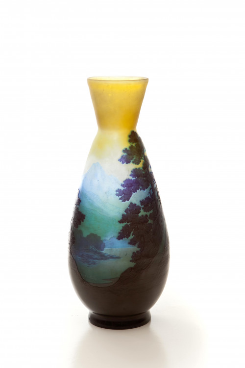 Blue Vosges vase by Galle