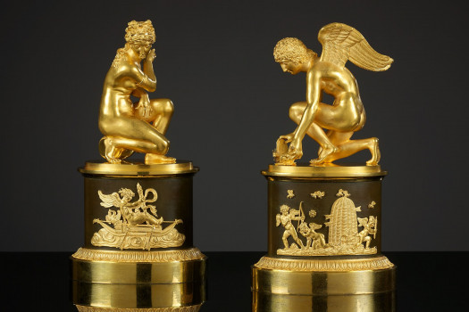 Pair of French Empire Sculptures after a design of Antoine-Denis Chaudet (1763-1810)